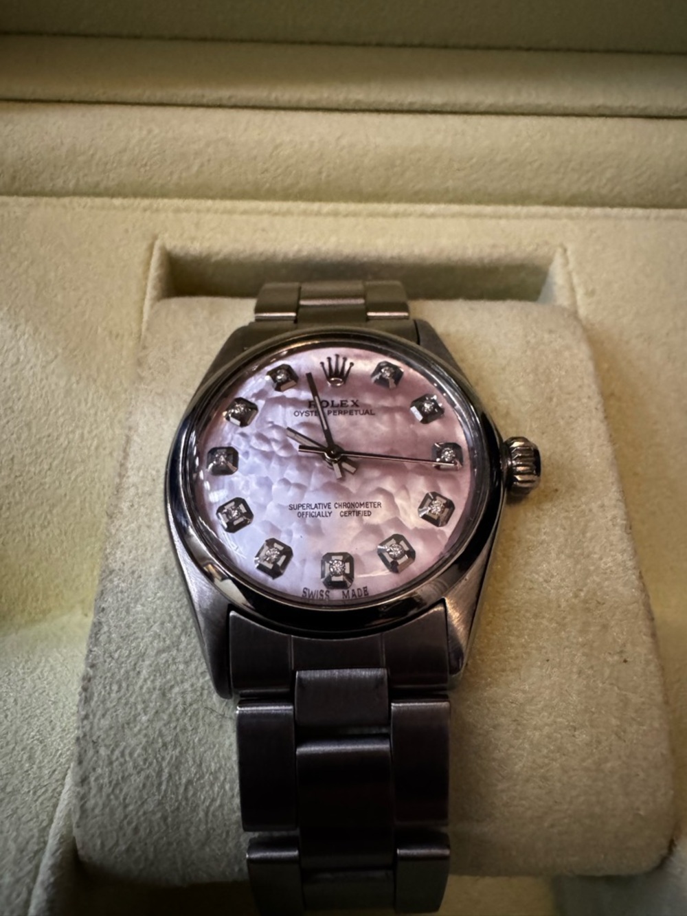 Rolex Oyster Perpetual Pink Dial Stainless Steel Watch - Picture 2 of 14